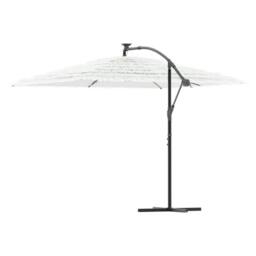 Berkfield Home Garden Parasol with Steel Pole White 290x290x238 cm - Size: 290 x 290 x 238 cm - thumbnail 5