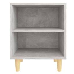 Berkfield Home Sturdy Bed Cabinets with Solid Wood Leg 2 pcs Concrete Grey 40x30x50cm - Size: 40 x 30 x 50 cm - thumbnail 5