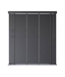 New Edge Blinds Faux Wood Venetian Blind with Tapes (120cm Drop) in Dark Grey - Size: 180 cm width x 160 cm drop