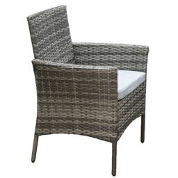 RayGar Valencia 4 Seater Rattan Dining Set Outdoor Weather Proof Polyrattan in Grey - Size: 4 Person - thumbnail 8
