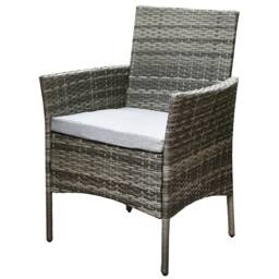 RayGar Valencia 4 Seater Rattan Dining Set Outdoor Weather Proof Polyrattan in Grey - Size: 4 Person - thumbnail 7