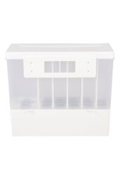 H&O Direct 6 Grids Grain Dry Food Dispenser Kitchen Storage Box with Measuring Cup in White - thumbnail 5
