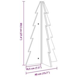 Berkfield Home Festive Wooden Christmas Tree for Decoration White 69.5 cm Solid - thumbnail 8