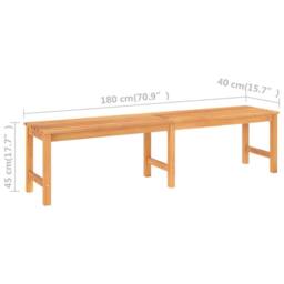 Berkfield Home Garden Bench 180 cm Solid Teak Wood in Brown - thumbnail 6