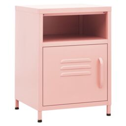 Berkfield Home Nightstand Pink 35x35x51 cm Steel - Size: 35 x 35 x 51 cm - thumbnail 2