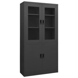 Berkfield Home Office Cabinet Anthracite 90x40x180 cm Steel in Black - Size: 90 x 40 x 180 cm