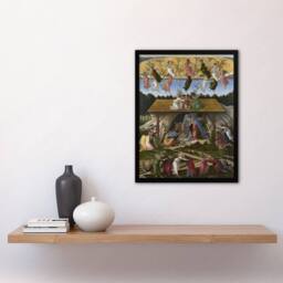 Artery8 Sandro Botticelli Framed Wall Art Print Mystic Nativity Painting in Green - Size: A4 - thumbnail 2