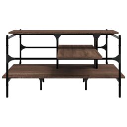 Berkfield Home Coffee Table Brown Oak 100x100x48.5 cm Engineered¬†Wood - thumbnail 5