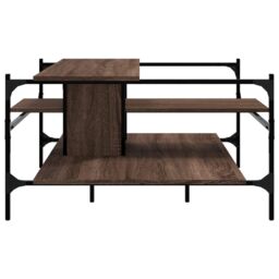 Berkfield Home Coffee Table Brown Oak 100x100x48.5 cm Engineered¬†Wood - thumbnail 6