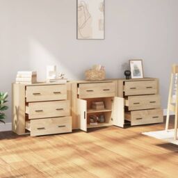 Berkfield Home Sideboards 3 pcs Sonoma Oak Engineered Wood in Brown - thumbnail 3