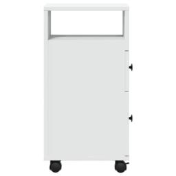 Berkfield Home Narrow Bathroom Cabinet with Wheels White Engineered Wood - thumbnail 5