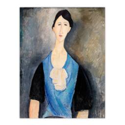 Artery8 Amedeo Modigliani Framed Wall Art Print Young Woman in Blue Portrait in Grey - Size: A4 - thumbnail 3