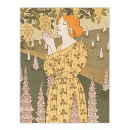 Artery8 Maurice Pillard Verneuil Framed Wall Art Print Laburnum & Foxglove in Khaki - Size: A4 - thumbnail 3