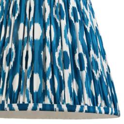 Netlighting Carnaby Almond White Floor Lamp Blue Fabric Ikat Shade 35cm B22 - thumbnail 6