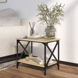 Berkfield Home Side Table Sonoma Oak 55x38x45 cm Engineered Wood in Light Brown - Size: 55 x 38 x 45 cm - thumbnail 1