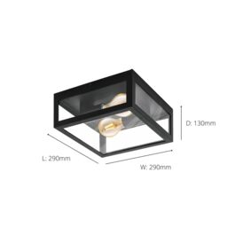 Eglo Alamonte 1 Metal IP44 Outdoor Wall Light in Black - thumbnail 3
