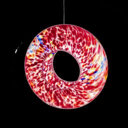Sienna Glass Hanging Bird Feeder Red - thumbnail 3