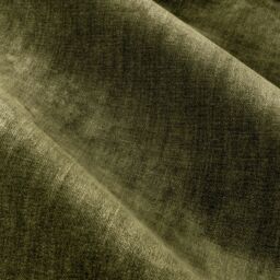 Yard Heavy Chenille Velvet Room Darkening Pencil Pleat Curtain Pair in Olive - Size: 168 cm width x 229 cm drop - thumbnail 4