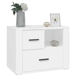 Berkfield Home Bedside Cabinet White 60x36x45 cm Engineered Wood - Size: 60 x 36 x 45 cm - thumbnail 4