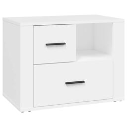 Berkfield Home Bedside Cabinet White 60x36x45 cm Engineered Wood - Size: 60 x 36 x 45 cm - thumbnail 2