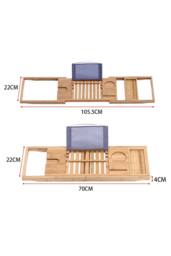 Living and Home Extendable Bamboo Bath Tray in Brown - thumbnail 3