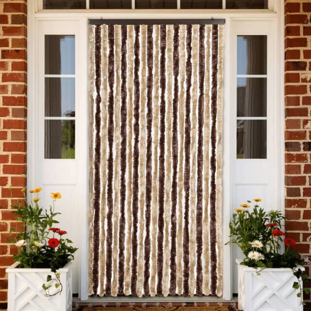 Berkfield Home Insect Curtain Beige & Light Brown 90x200 cm Chenille - image 1
