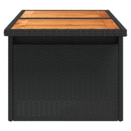 Berkfield Home Garden Table Black 100x55x73 cm Poly Rattan & Acacia Wood - Size: 100 x 55 x 73 cm - thumbnail 6