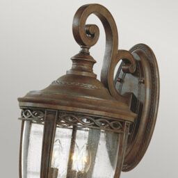 Netlighting English Bridle 3 Light Outdoor Large Wall Lantern Light British Bronze IP44 E14 in Brown - thumbnail 2