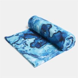 OHS Marble Towel Bath Quick Dry Summer Travel Microfibre Absorbent Swim in Teal - thumbnail 2
