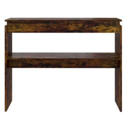 Berkfield Home Decorative Console Table Smoked Oak 102x30x80 cm Engineered Wood in Brown - Size: 102 x 30 x 80 cm