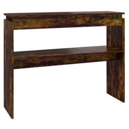 Berkfield Home Decorative Console Table Smoked Oak 102x30x80 cm Engineered Wood in Brown - Size: 102 x 30 x 80 cm - thumbnail 3