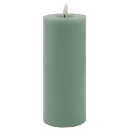 Lemon Pavilion Furniture and Decor Luxe Collection Melt Effect LED Candle - Wax - L9 x W9 x H23 cm - Sage in Green - thumbnail 1