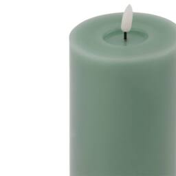 Lemon Pavilion Furniture and Decor Luxe Collection Melt Effect LED Candle - Wax - L9 x W9 x H23 cm - Sage in Green - thumbnail 2