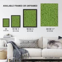 Artery8 Leafy Branch Green Pattern W. Morris Vintage Framed Wall Art Print - Size: A4 - thumbnail 3