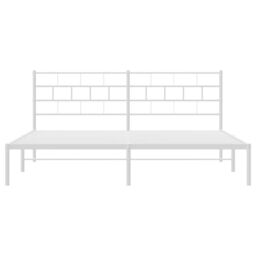 Berkfield Home Metal Bed Frame with Headboard White 193x203 cm - thumbnail 5