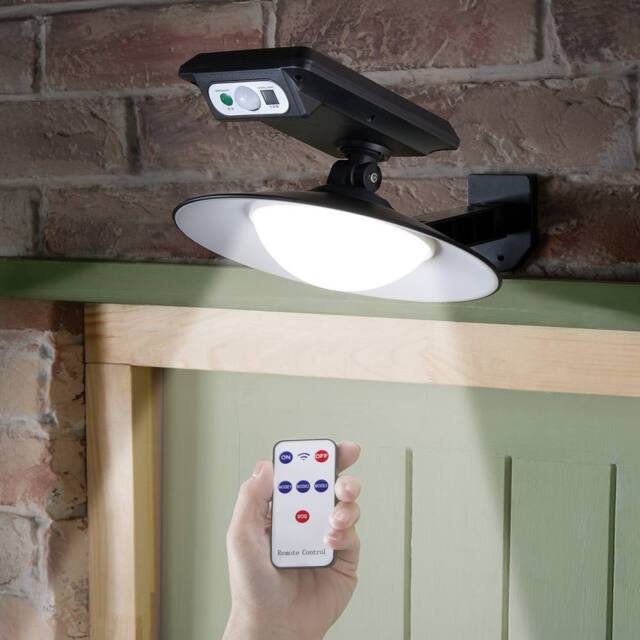 Victor Tools Solar Porch Light with Remote Control, Motion Sensor up to 5m in Black - image 1