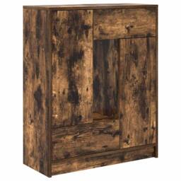 Berkfield Home Sideboard with Drawers & Doors Smoked Oak 73x31x90 cm in Brown - Size: 73 x 31 x 90 cm - thumbnail 1