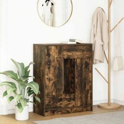 Berkfield Home Sideboard with Drawers & Doors Smoked Oak 73x31x90 cm in Brown - Size: 73 x 31 x 90 cm - thumbnail 2