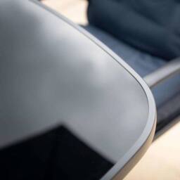 Hectare 4 Seater Dining Set with Reversible Cushions & Crank Parasol in Navy - thumbnail 6