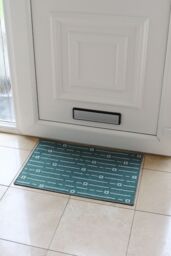 JVL Savio Machine Washable Doormat 40 x 60 cm Teal - Size: 40 cm x 60 cm - thumbnail 2