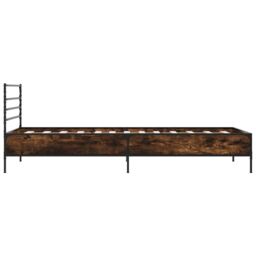 Berkfield Home Bed Frame without Mattress Smoked Oak 90x190 cm Single in Brown - thumbnail 5