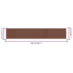 Berkfield Home Patio Retractable Side Awning 117x600 cm Brown - thumbnail 9