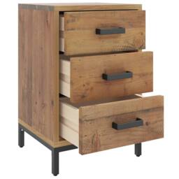 Berkfield Home Bedside Cabinet Brown 36x30x54 cm Solid Pinewood - Size: 36 x 30 x 54 cm - thumbnail 4