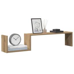 Berkfield Home Wall Shelves 2 pcs Artisan Oak 100x15x20 cm Engineered Wood in Brown - Size: 100 x 15 x 20 cm