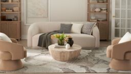 The Rug Shop UK Cream Modern Abstract Rayon Easy To Clean Cotton Backing Rug - Size: 160 cm x 220 cm - thumbnail 5
