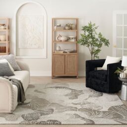 The Rug Shop UK Cream Modern Abstract Rayon Easy To Clean Cotton Backing Rug - Size: 160 cm x 220 cm - thumbnail 1