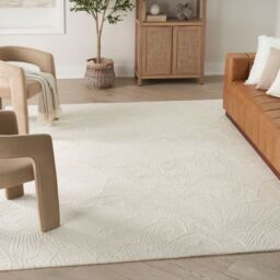 The Rug Shop UK Cream Modern Abstract Rayon Easy To Clean Cotton Backing Rug - Size: 160 cm x 220 cm - thumbnail 6