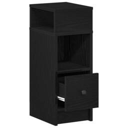Berkfield Home Durable Bedside Cabinet with Drawer Black 25x31x66 cm - Size: 25 x 31 x 66 cm - thumbnail 5