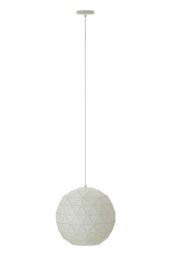 Orsina Small Coffee Finish Pendant Light, Geometric Steel Ceiling Light With Gold Interior, Hanging Light in White
