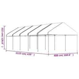 Berkfield Home Gazebo with Roof White 11.15x4.08x3.22 m Polyethylene - thumbnail 5